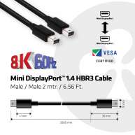 Cable Mini DisplayPort 1.4 HBR3 M/M 2m / 6.56ft 34 AWG
