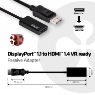 DisplayPort™ 1.1 to HDMI 4K30Hz VR ready Passive Adapter