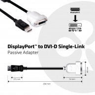 DisplayPort auf DVI-D Single-Link  Passiver Adapter
