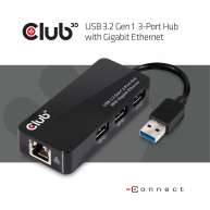 USB 3.2 Gen1 Typ A 3-Port Hub mit Gigabit Ethernet