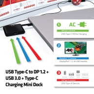 USB Typ-C auf DP 1.2 + USB 3.0 + Typ-C-Lade Mini Dock