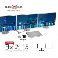 Multi Stream Transport (MST) Hub DisplayPort™ 1.2 Triple Monitor