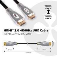 Cable HDMI 2.0 4K60Hz UHD 5m/16.40ft