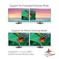 Multi Stream Transport Hub DisplayPort 1.2 Dual Monitor to HDMI