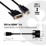 DVI - HDMI 1.4 Kablo M/F 2m/6.56ft Çift Yönlü