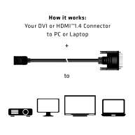 Cable DVI a HDMI 1.4 M / F 2m / 6.56ft bidireccional