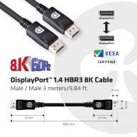 DisplayPort 1.4 HBR3 8K Kablo M/M 3m /9.84ft
