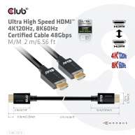 Ultra High Speed HDMI 4K120Hz, 8K60Hz Zertifiziertes Kabel 48Gbps St./St.  2m