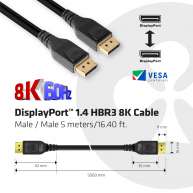 DisplayPort 1.4 HBR3 8K Kabel Stecker/Stecker 5 meter
