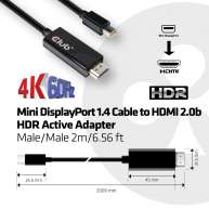 Mini DisplayPort™ 1.4 Cable a HDMI™ 2.0b HDR Adaptador Activo, m/m 2 metro 