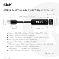 USB 3.2 Gen1 Typ-A auf RJ45 2.5Gbps Adapter St./B