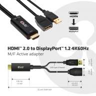 HDMI auf DisplayPort 4K60Hz St./B. Aktiver Adapter