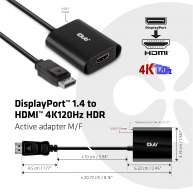 Adaptador activo DisplayPort™ 1.4 a HDMI  4K120Hz HDR M / H