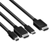 USB Type C + HDMI™ + MiniDisplayPort™ 1.2 to HDMI™ 4K60Hz HDR M/M Active Adapter 32AWG