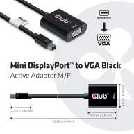 Adaptador activo MiniDisplayPort ™ a VGA negro Macho / Hembra