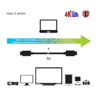 USB Gen 2 Type C 4K60Hz Active Optical Cable A/V Unidirectional M/M 20 m/ 65.62 ft