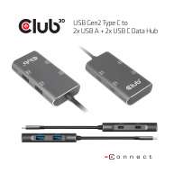  USB Gen2 Type C to 2x USB A + 2x USB C Data Hub