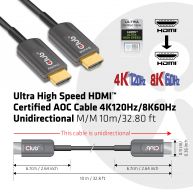 Cable AOC con certificación HDMI™ Ultra High Speed 4K120Hz/8K60Hz Unidireccional  M/M 10m/32.80 pies