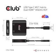 USB Typ-C MST Hub auf Dual HDMI 4K60Hz St./B.