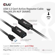 USB 3.2 Gen1 aktives Verlängerungskabel 15 Meter St./B 28AWG