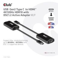 USB Gen2 Tipo C a HDMI 4K120Hz HDR10 con adaptador activo DSC 1.2 M/H