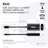 USB Gen2 Typ-C auf HDMI 4K120Hz HDR10 mit DSC 1.2 aktiver Adapter St./B.