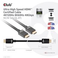 Ultra High Speed HDMI™ Certified Cable 4K120Hz  8K60Hz  48Gbps M/M 5m/16.4ft