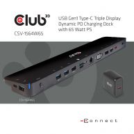 USB Gen1 Type-C Triple Display Dynamic PD Charging Dock with 65 Watt PS