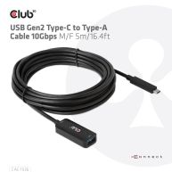 USB Gen2 Type-C to Type-A Cable 10Gbps M/F 5m/16.4ft