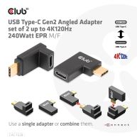 Juego de adaptadores en ángulo USB Tipo-C Gen2 de 2 hasta 4K120Hz 240Watt EPR M/H 