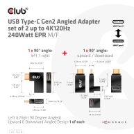 USB-Typ-C Gen2 gewinkelte Adapter im Set von 2 Stück, bis zu 4K120Hz 240Watt EPR St./B