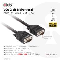 VGA Cable Bidirectional M/M 10m/32.8ft 28AWG