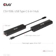 USB Tipo-C 3.2 Gen1, concentrador 6 en 1 con HDMI 8K30Hz-4K120Hz, 2xUSB Tipo-A, RJ45 y 2xUSB Tipo-C, carga de datos y PD de 100 vatios