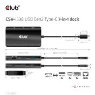 USB Gen2 Type-C zu Dual DisplayPort 4k60Hz 7-in-1 Portable Dock
