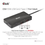 USB Gen2 Type-C to Dual DisplayPort 4k60Hz 7-in-1 Portable Dock