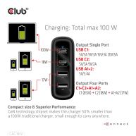 Ladegerät 100 W GaN-Technologie, USB Typ-A(2x) und -C(2x), Power Delivery (PD) 3.0