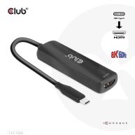 USB Gen2 Typ-C zu HDMI  8K60Hz oder 4K120Hz HDR10, DSC1.2, Power Delivery 3.0 Activ Adapter St./B. 