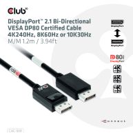 DisplayPort 2.1 VESA DP80 zertifiziertes Kabel 4K240Hz oder 8K60Hz Bi-Direktionales St/St 1.2m