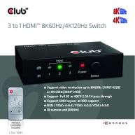 HDMI™ 3 auf 1 Umschalter 8K60Hz/4K120Hz Umschalter