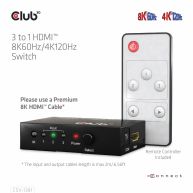 HDMI™ 3 auf 1 Umschalter 8K60Hz/4K120Hz Umschalter