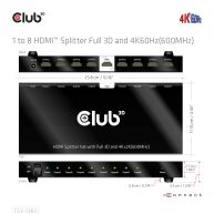 1 auf 8 HDMI™ Splitter Full 3D und 4K60Hz(600MHz)