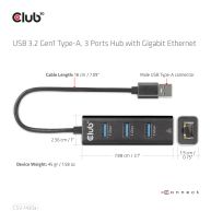 USB 3.2 Gen1 Typ-A, 3 Ports Hub mit Gigabit Ethernet