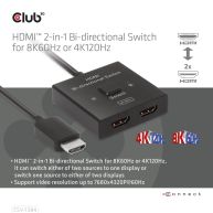 HDMI Conmutador bidireccional 2 en 1 para 8K60Hz o 4K120Hz