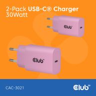 2-Pack USB C Charger 30 Watt Pink