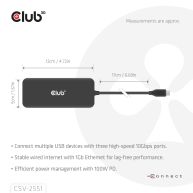 8-1 Portable Dock USB Type-C® 10Gbps to HDMI™ and DisplayPort™ 8K30Hz PD Max.100Watt