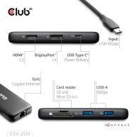 8-1 Portable Dock USB Type-C® 10Gbps to HDMI™ and DisplayPort™ 8K30Hz PD Max.100Watt