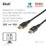 DisplayPort™ 2.1 VESA DP80 Certified Cable 8K240Hz 2m/6.56ft 