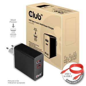 USB Type A and C Dual Power Charger up to 60W