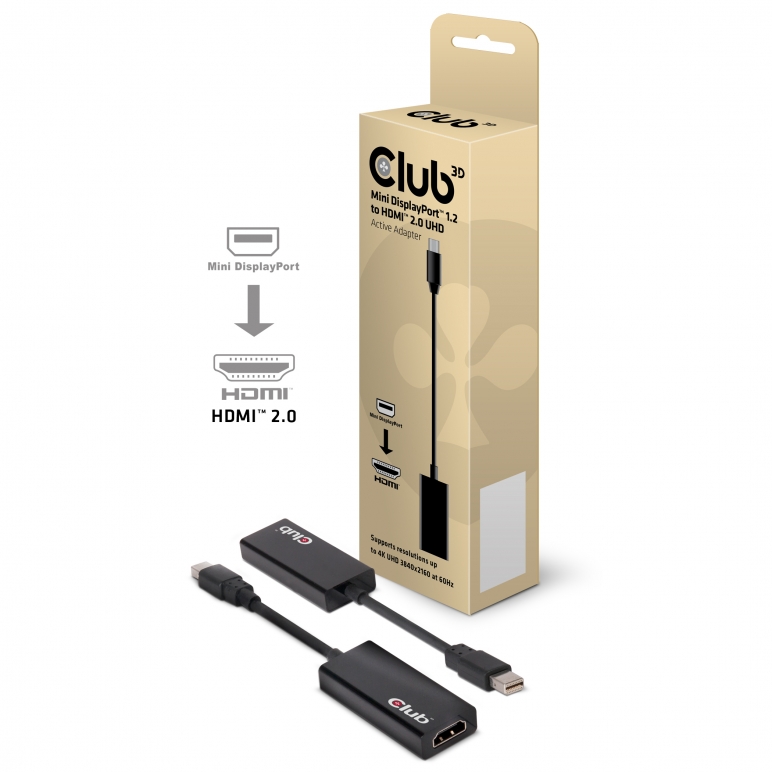 Mini DisplayPort 1.2 to HDMI 2.0 Active Adapter