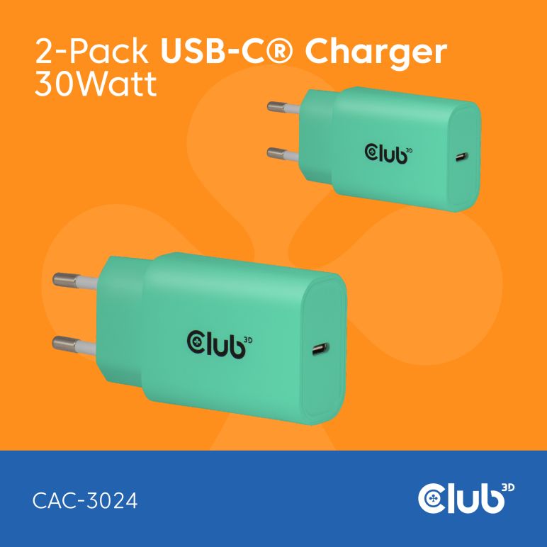 Pack de 2 cargadores USB-C® de 30 Watt Verde